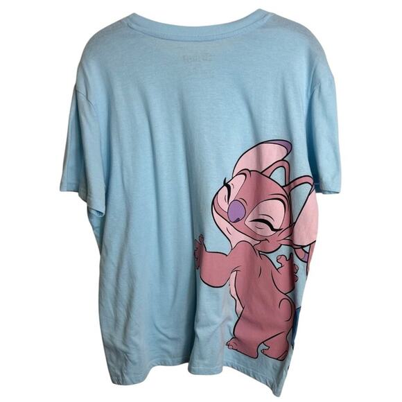 Disney Stitch Graphic Tee Kid's XL Light Blue Cotton/Polyester Blend - Picture 4 of 9